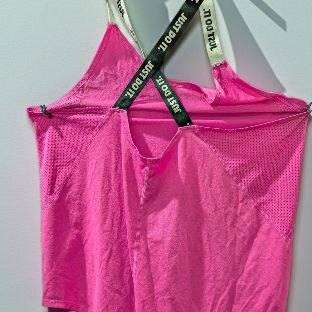 Nike Pink Tank Top with Black 'Just Do It' Straps